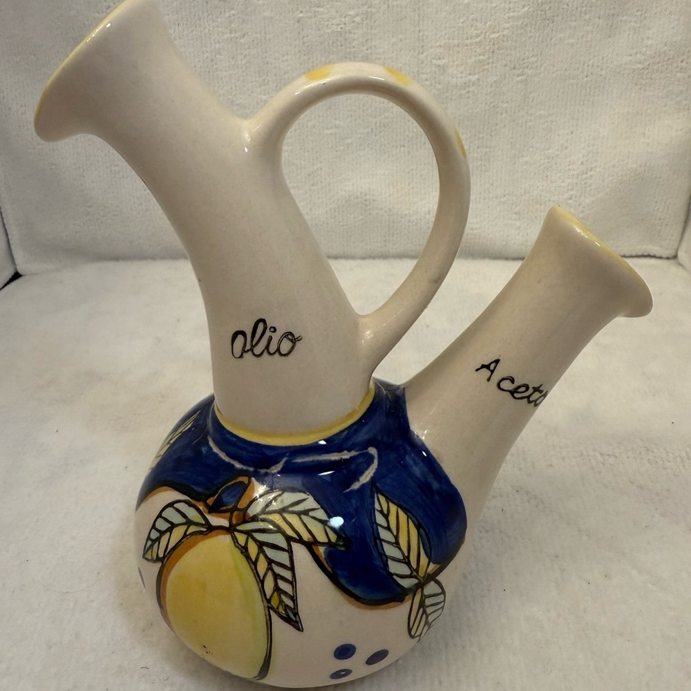 Vintage Italian ceramic oil and vinegar cruet